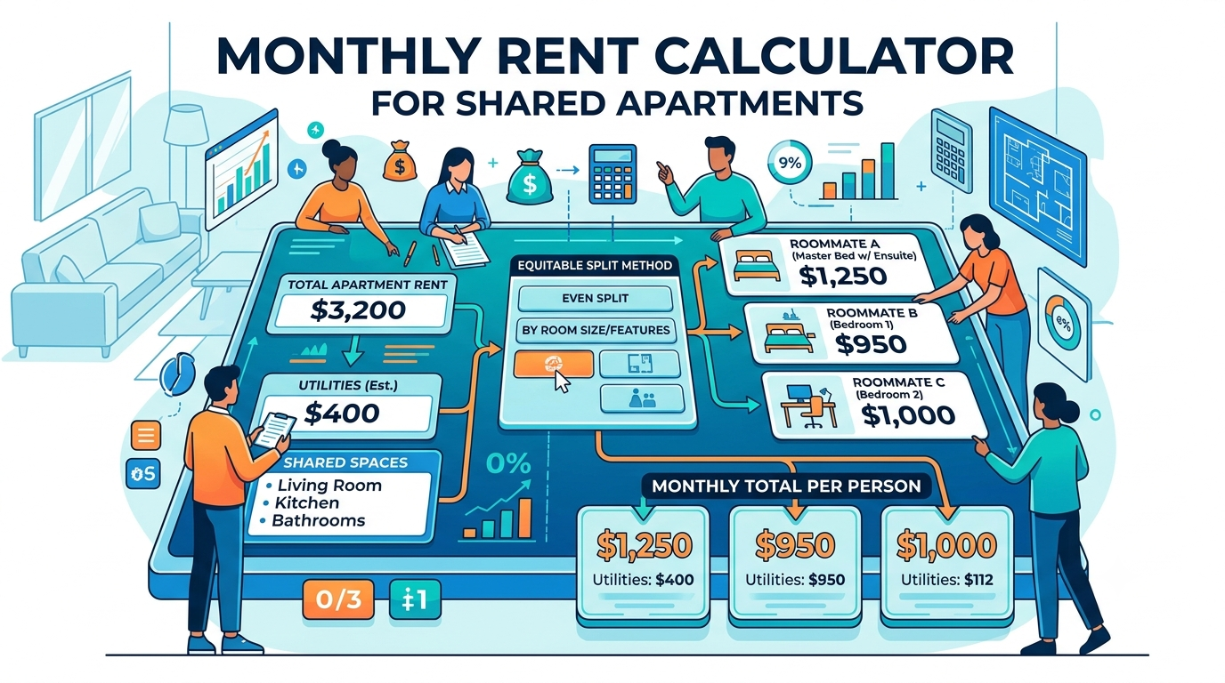 Read more about the article Monthly Rent Calculator Guide for Shared Apartments(Monthly Rent Calculator Shared Apartments)